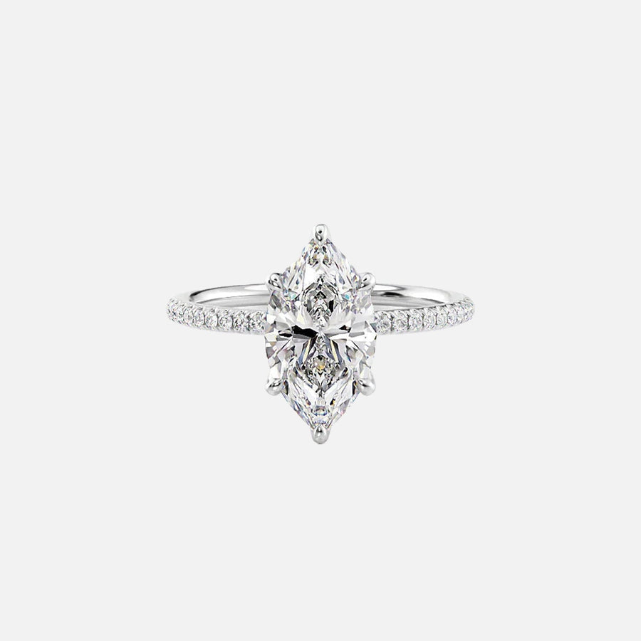  The Pave Alison Marquise Lab Diamond Ring 18k White Gold 001