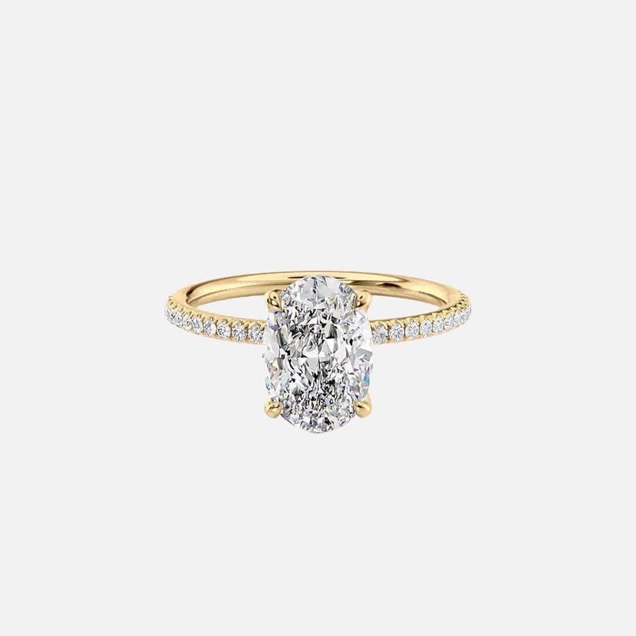 The Pave Alison Oval Lab Diamond Ring 14k Yellow Gold 001