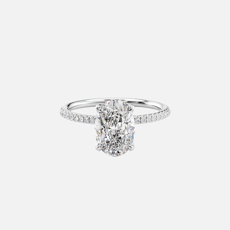  The Pave Alison Oval Lab Diamond Ring 18k White Gold 001