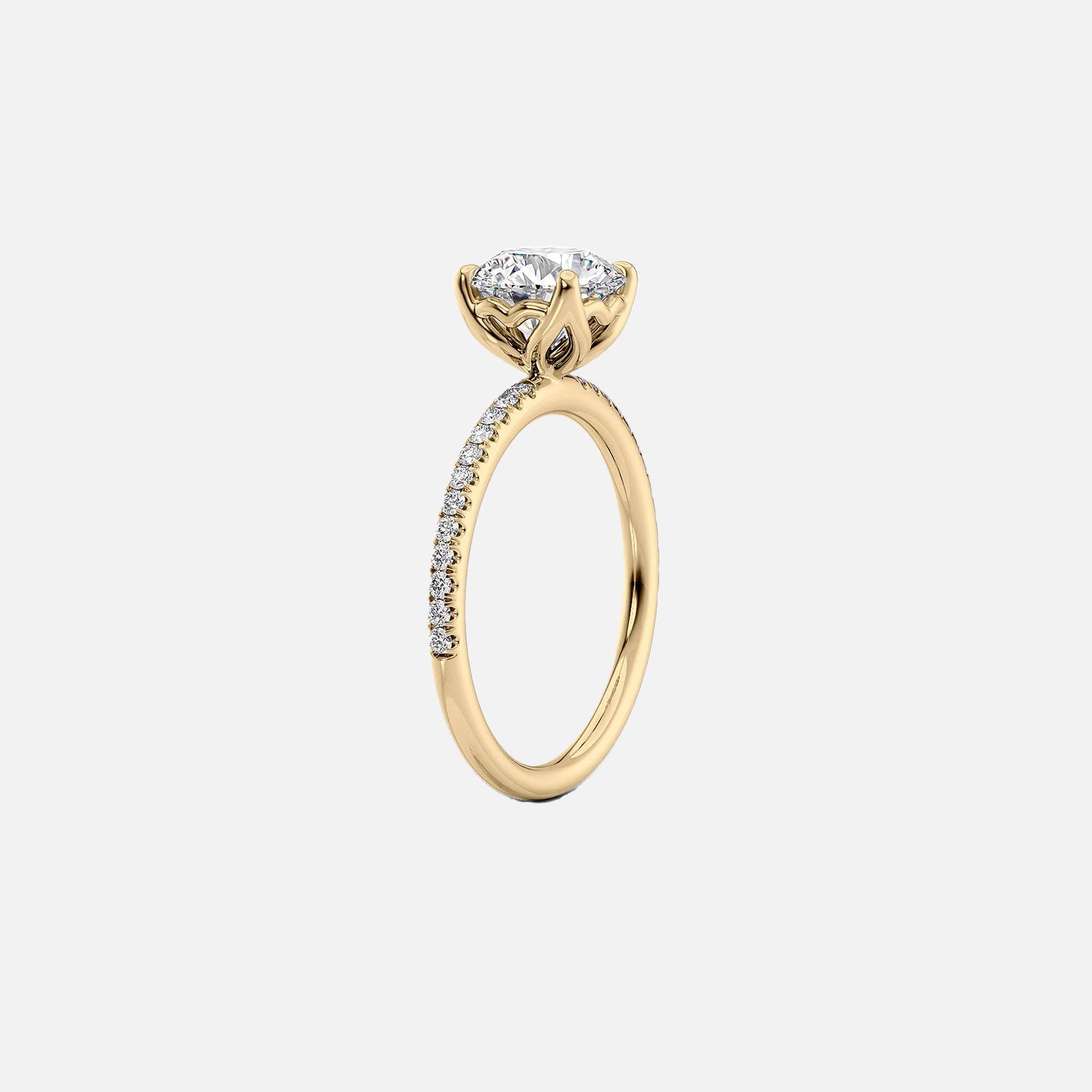  The Pave Alison Pear Moissanite Ring 14k Yellow Gold 002