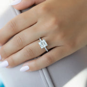  The Pave Alison Princess Moissanite Ring 18k White Gold 003