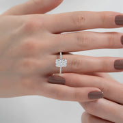  The Pave Alison Radiant Moissanite Ring 14k White Gold 003