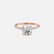  The Pave Alison Round Lab Diamond Ring 14k Rose Gold 001