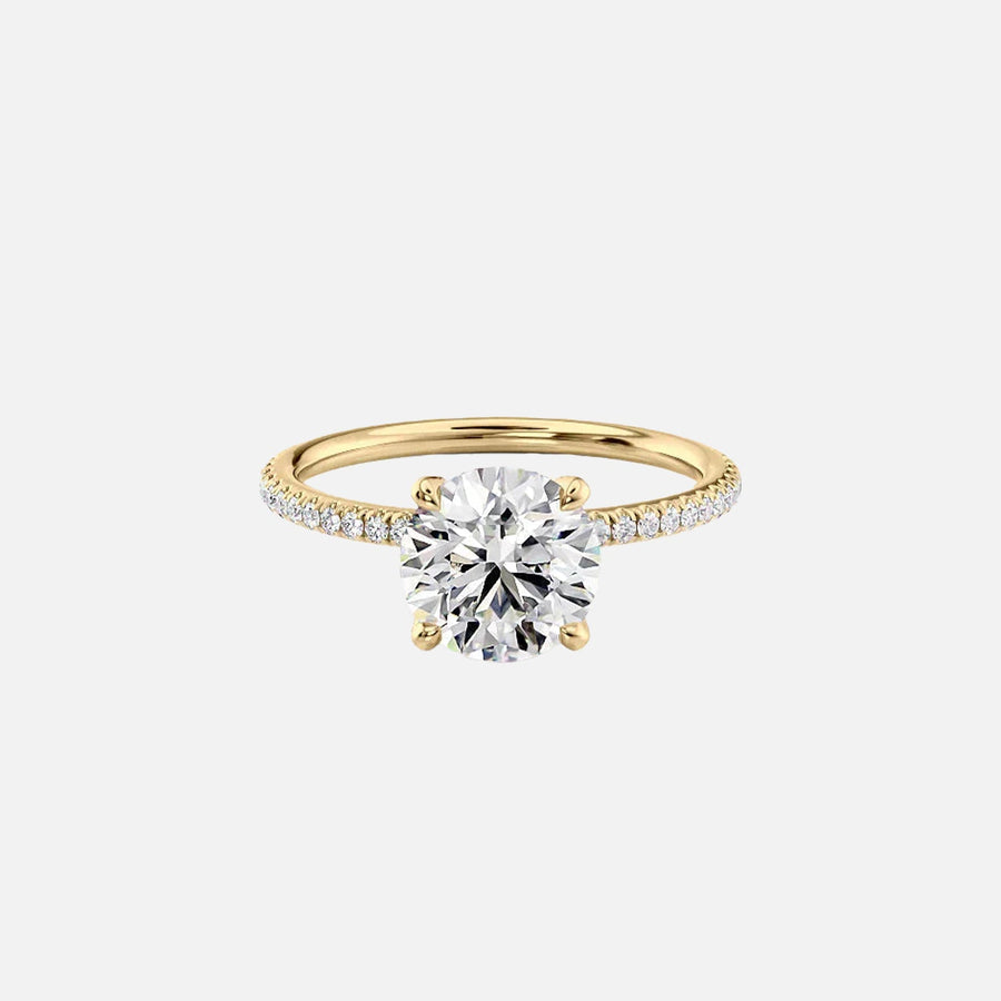 The Pave Alison Round Lab Diamond Ring 14k Yellow Gold 001