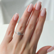  The Pave Alison Round Moissanite Ring 14k White Gold 003