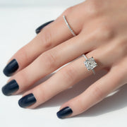  The Pave Ashley Cushion Lab Diamond Ring 14k White Gold 003