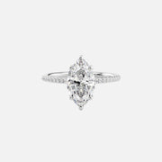  The Pave Ashley Marquise Lab Diamond Ring 14k White Gold 001