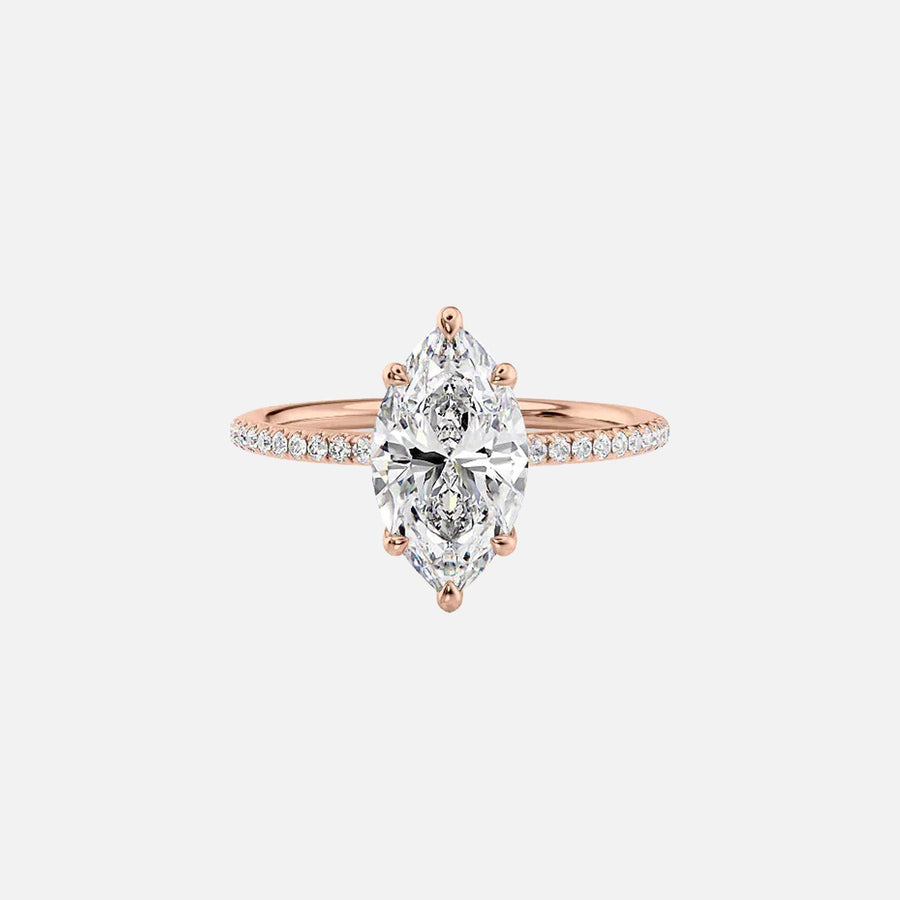  The Pave Ashley Marquise Lab Diamond Ring 18k Rose Gold 001