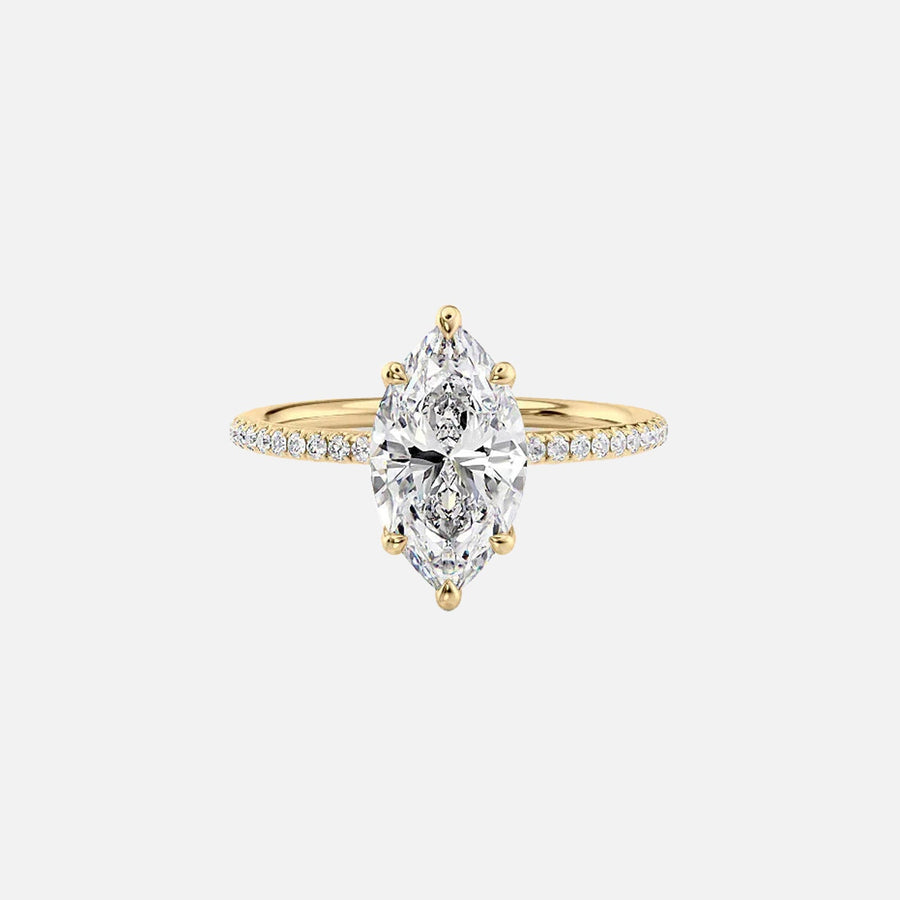  The Pave Ashley Marquise Lab Diamond Ring 18k Yellow Gold 001