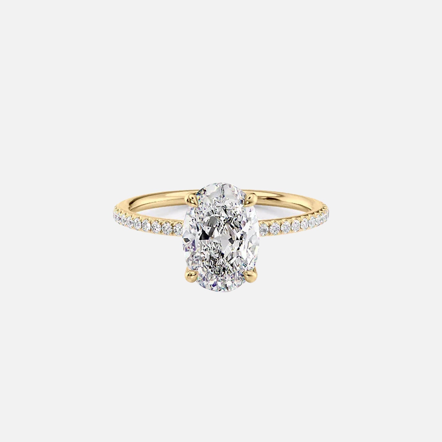 The Pave Ashley Oval Lab Diamond Ring 14k Yellow Gold 001