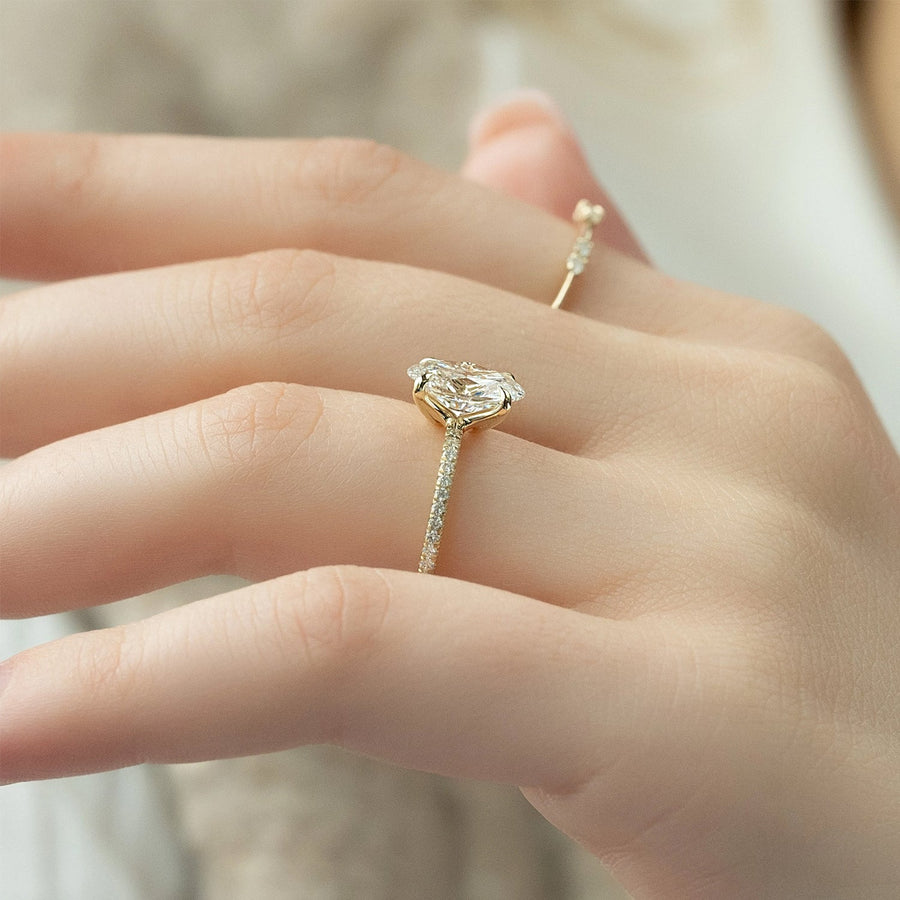  The Pave Ashley Oval Lab Diamond Ring 14k Yellow Gold 004