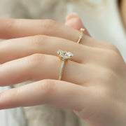  The Pave Ashley Oval Lab Diamond Ring 18k Yellow Gold 004