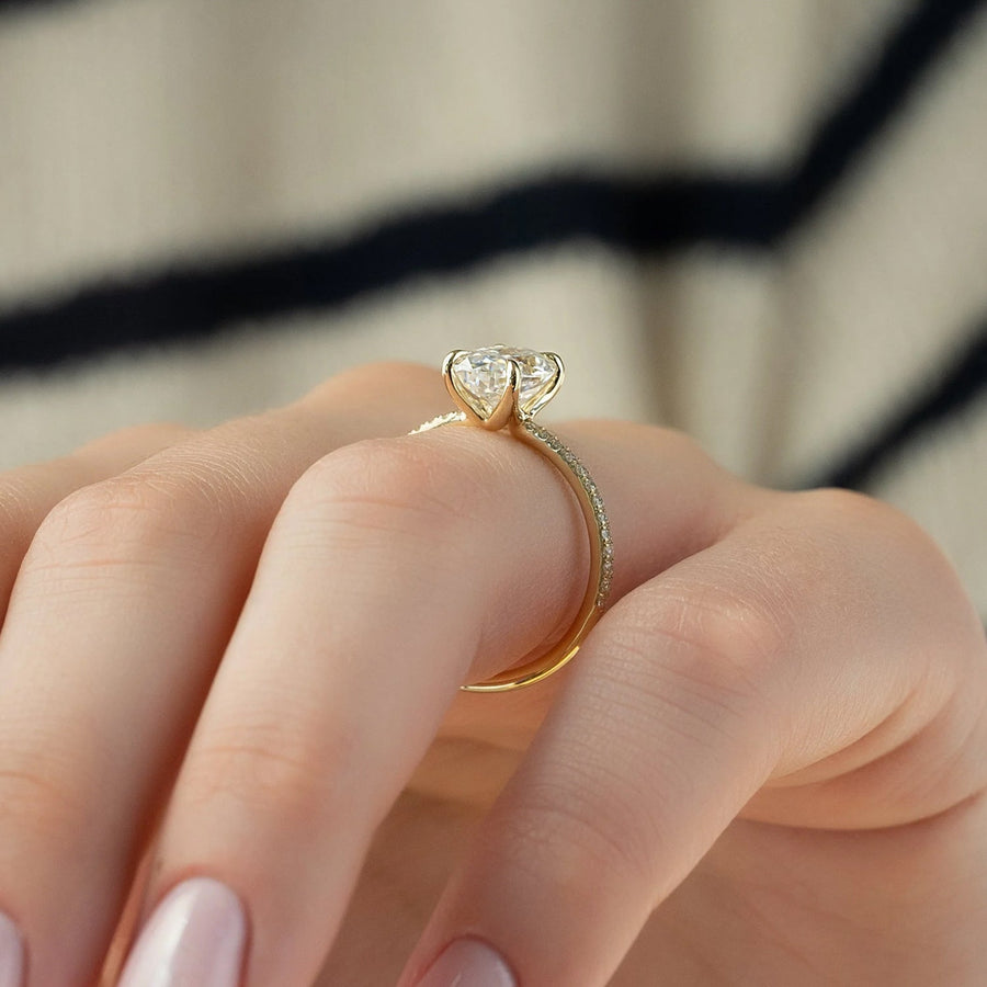  The Pave Ashley Oval Lab Diamond Ring 18k Yellow Gold 005 Final