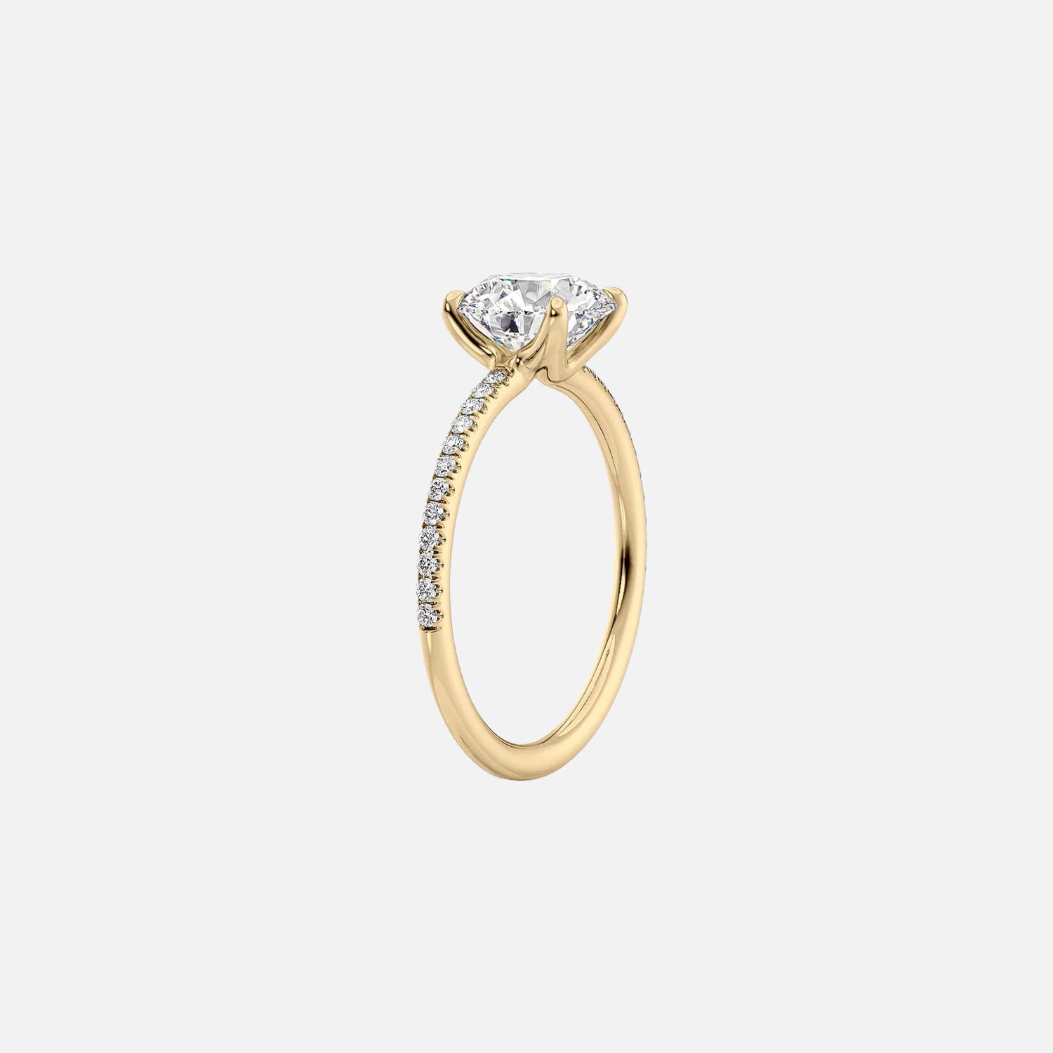  The Pave Ashley Pear Moissanite Ring 14k Yellow Gold 002