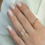 The Pave Ashley Radiant Moissanite Ring 18k Rose Gold 003