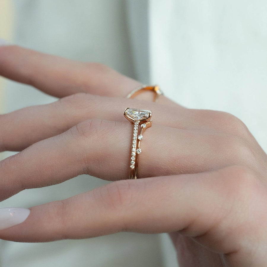  The Pave Ashley Radiant Moissanite Ring 18k Rose Gold 004 Final