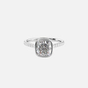  The Pave Charlotte Cushion Lab Diamond Ring 18k White Gold 001