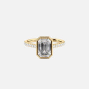  The Pave Charlotte Emerald Lab Diamond Ring 18k Yellow Gold 001