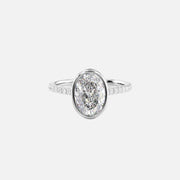  The Pave Charlotte Oval Lab Diamond Ring 14k White Gold 001