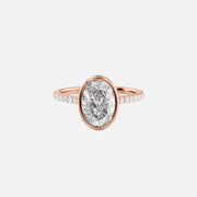  The Pave Charlotte Oval Lab Diamond Ring 18k Rose Gold 001