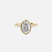  The Pave Charlotte Oval Lab Diamond Ring 18k Yellow Gold 001