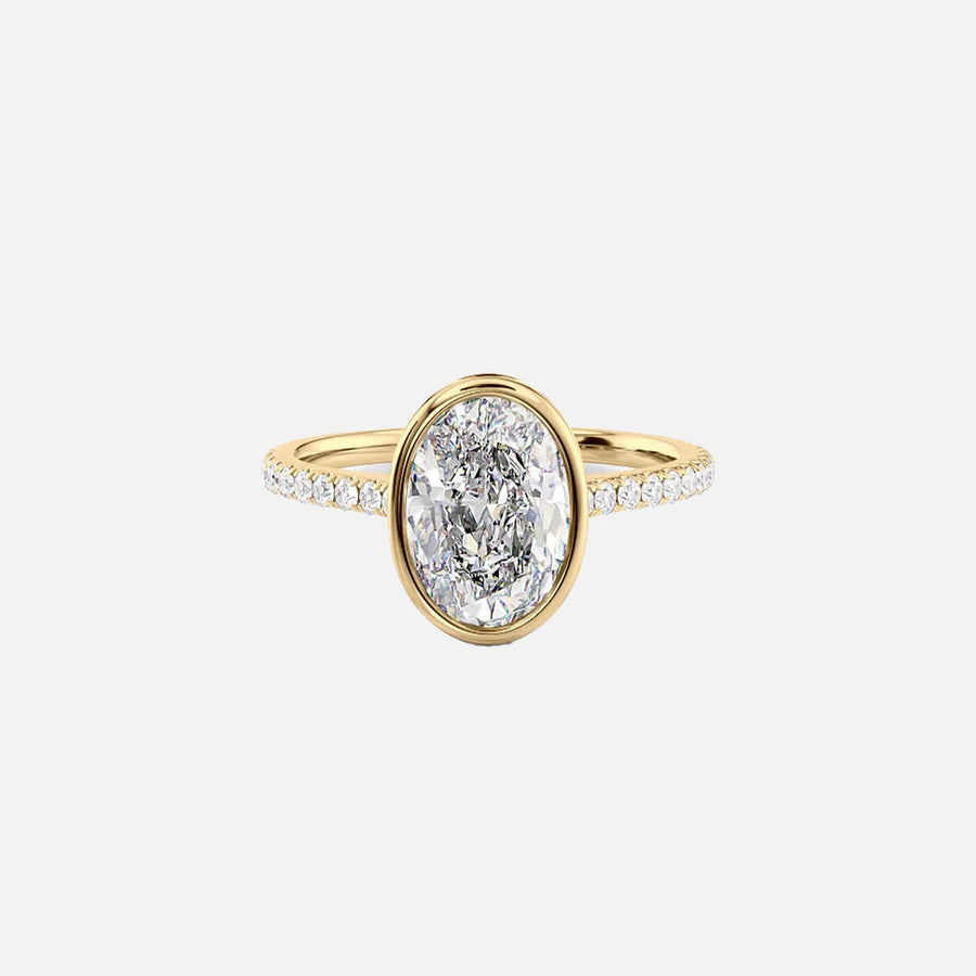  The Pave Charlotte Oval Lab Diamond Ring 18k Yellow Gold 001