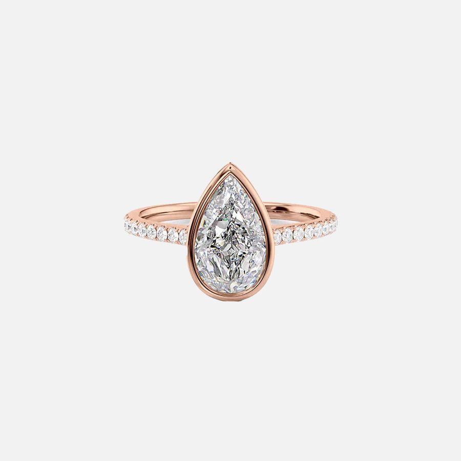  The Pave Charlotte Pear Lab Diamond Ring 14k Rose Gold 001