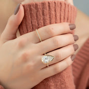  The Pave Charlotte Pear Moissanite Ring 14k Yellow Gold 003