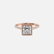  The Pave Charlotte Princess Lab Diamond Ring 14k Rose Gold 001