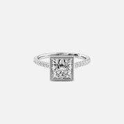  The Pave Charlotte Princess Lab Diamond Ring 14k White Gold 001
