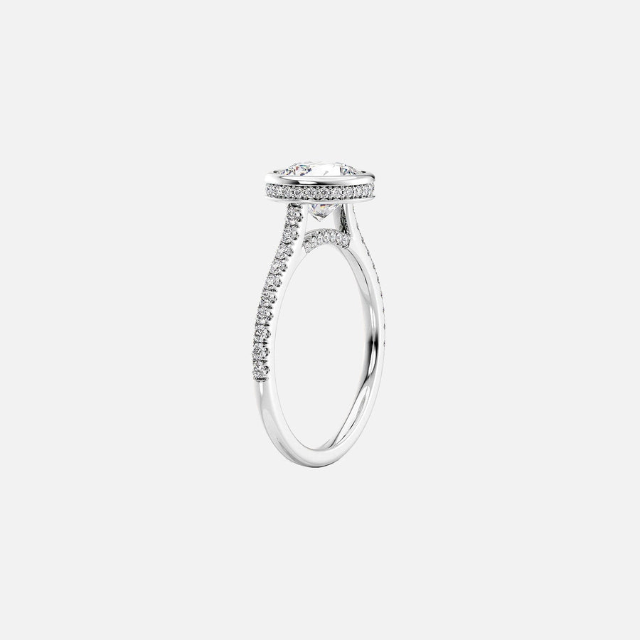  The Pave Charlotte Princess Lab Diamond Ring 14k White Gold 002
