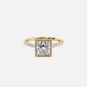  The Pave Charlotte Princess Lab Diamond Ring 18k Yellow Gold 001
