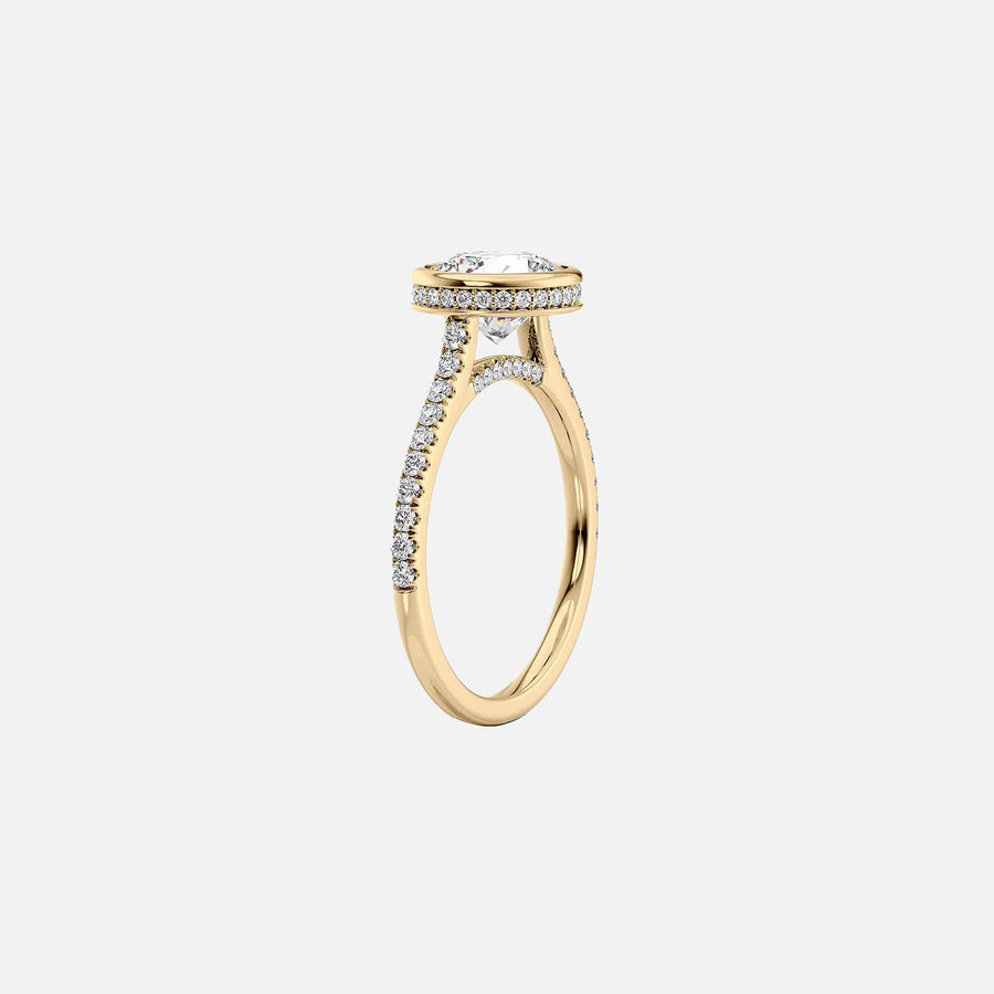 The Pave Charlotte Princess Lab Diamond Ring 18k Yellow Gold 002