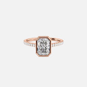  The Pave Charlotte Radiant Lab Diamond Ring 14k Rose Gold 001