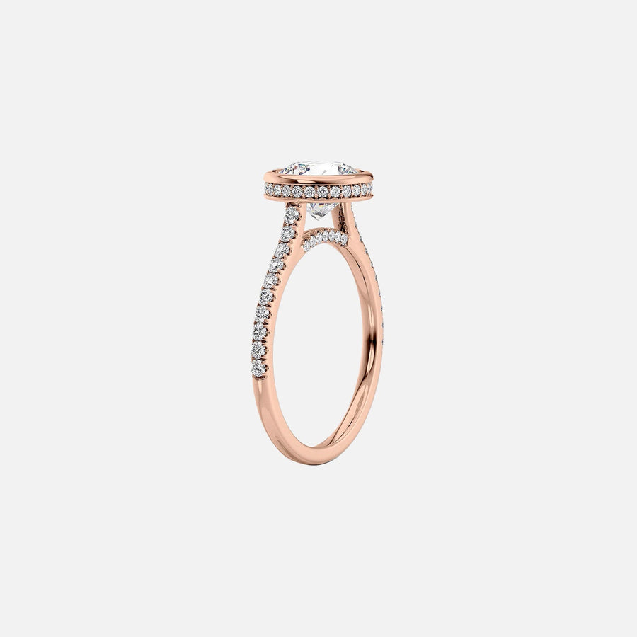  The Pave Charlotte Radiant Lab Diamond Ring 14k Rose Gold 002