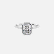  The Pave Charlotte Radiant Lab Diamond Ring 18k White Gold 001