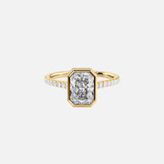 The Pave Charlotte Radiant Lab Diamond Ring 18k Yellow Gold 001