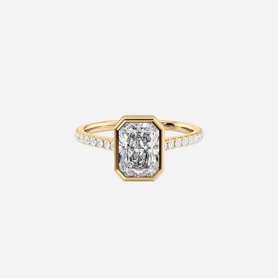  The Pave Charlotte Radiant Lab Diamond Ring 18k Yellow Gold 001