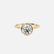 The Pave Charlotte Round Lab Diamond Ring 14k Yellow Gold 001