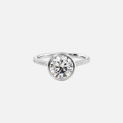  The Pave Charlotte Round Lab Diamond Ring 18k White Gold 001