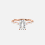  The Pave Claire Emerald Lab Diamond Ring 14k Rose Gold 001