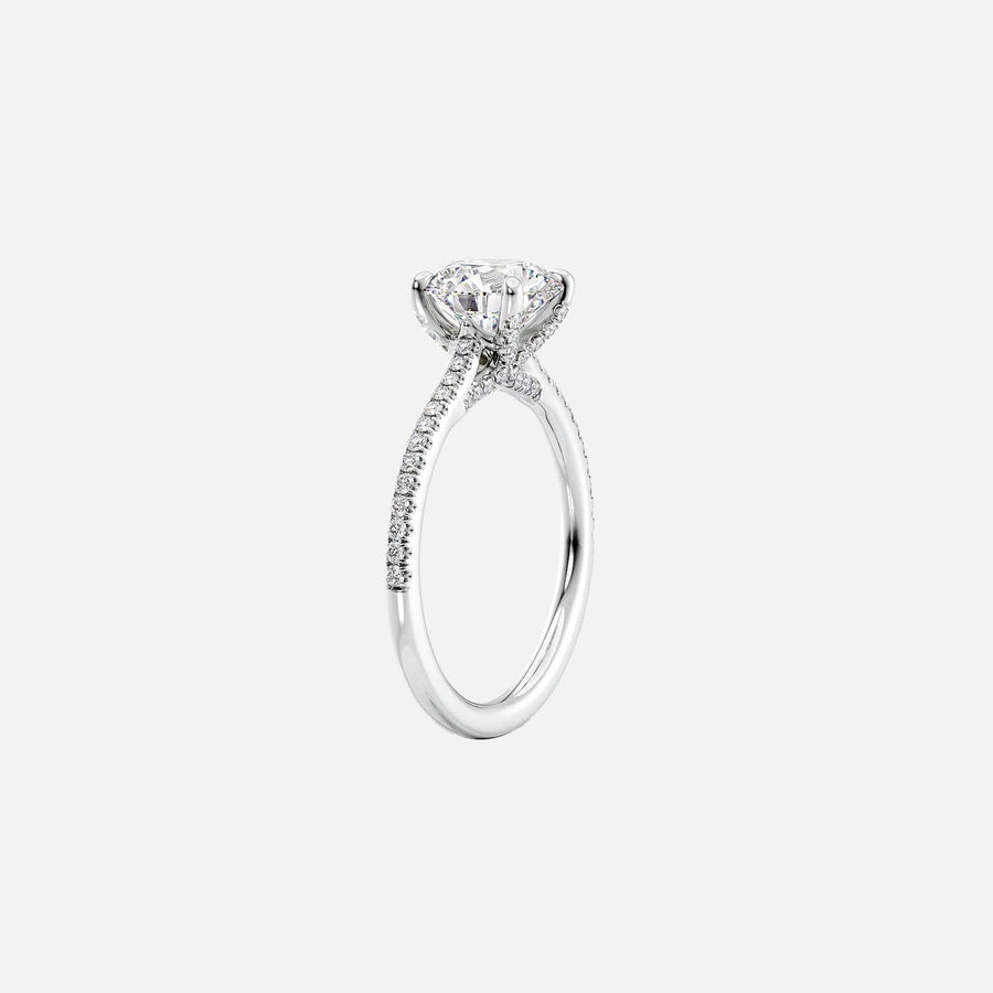  The Pave Claire Emerald Lab Diamond Ring 14k White Gold 002