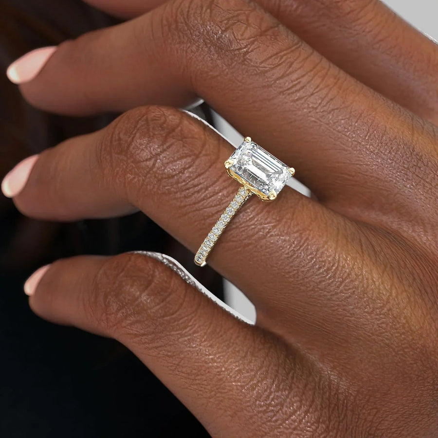  The Pave Claire Emerald Lab Diamond Ring 14k Yellow Gold 005 Final
