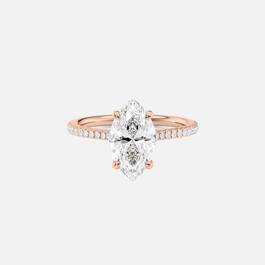  The Pave Claire Marquise Lab Diamond Ring 14k Rose Gold 001