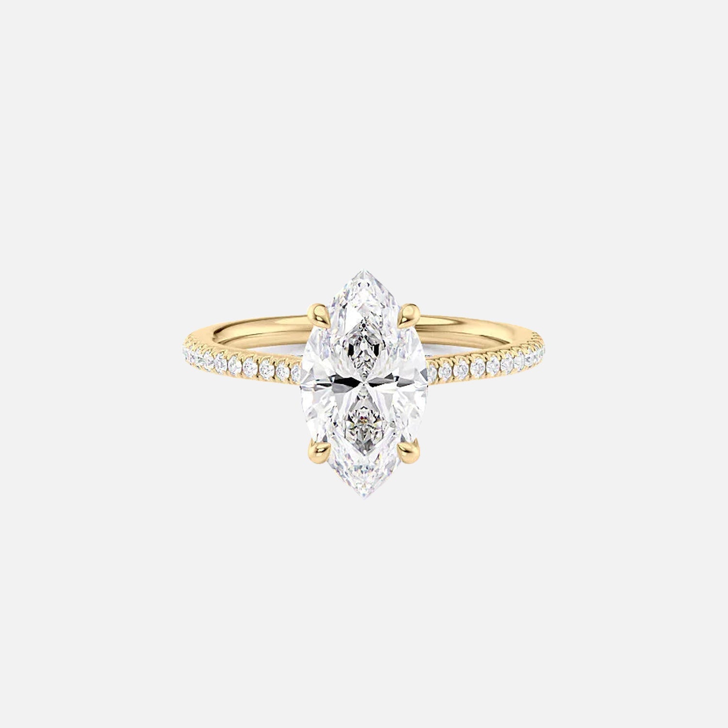 The Pave Claire Marquise Moissanite Ring 14k Yellow Gold 001