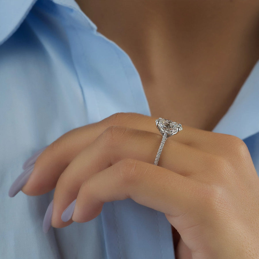  The Pave Claire Oval Moissanite Ring 14k White Gold 004 Final