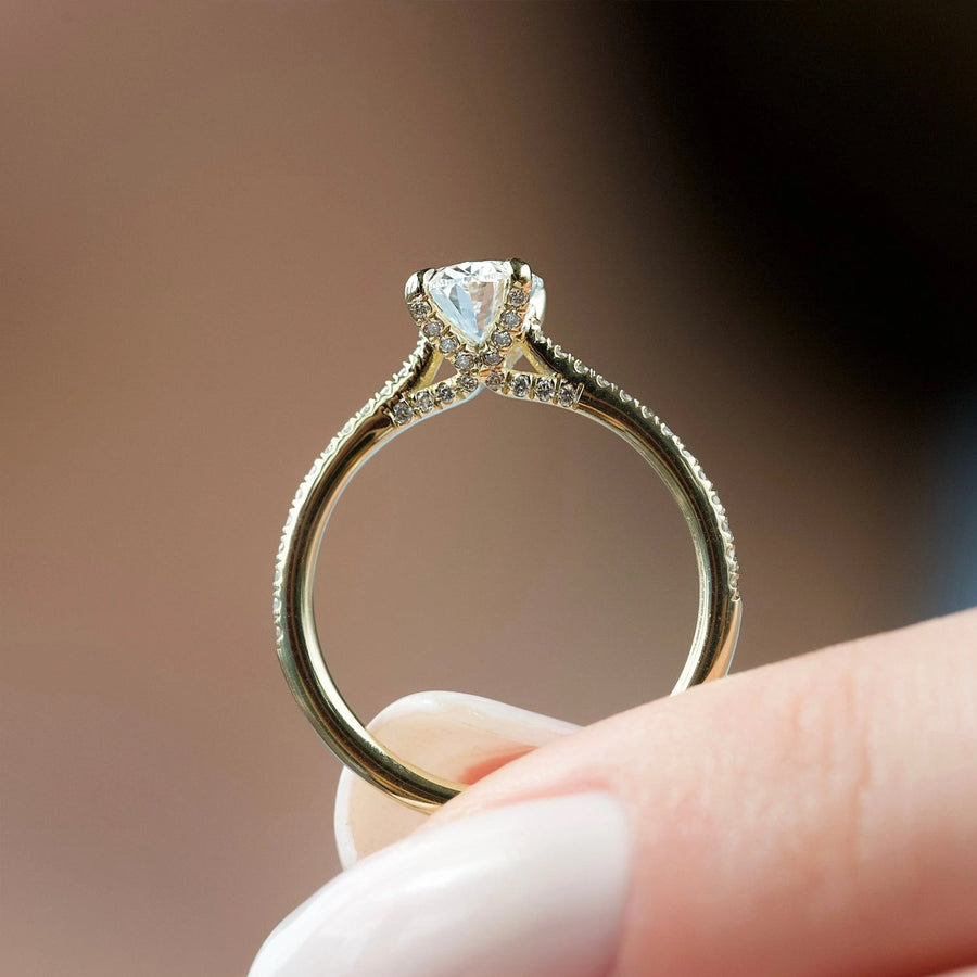  The Pave Claire Oval Moissanite Ring 18k Yellow Gold 004 Final