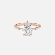  The Pave Claire Pear Lab Diamond Ring 14k Rose Gold 001