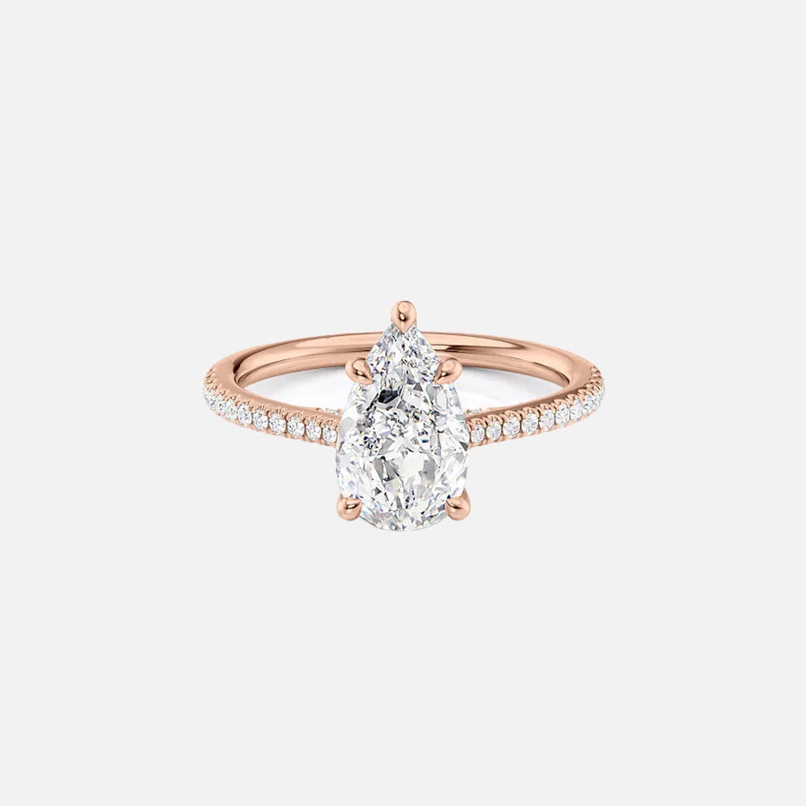  The Pave Claire Pear Lab Diamond Ring 18k Rose Gold 001