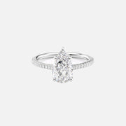  The Pave Claire Pear Lab Diamond Ring 18k White Gold 001